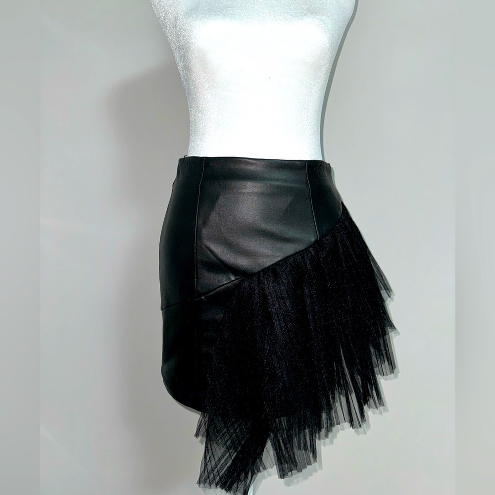 Asos Mini Black leather Skirt Size 2